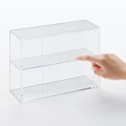 Muji Caja vitrina acrílica con puertecillas deslizantes S