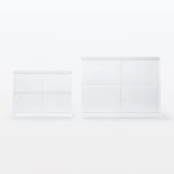 Muji Caja vitrina acrílica con puertecillas deslizantes S