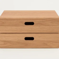Hot Muji Cajonera apilable de dos niveles planos (Roble)