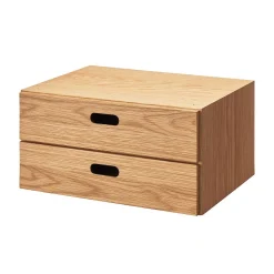 Hot Muji Cajonera apilable de dos niveles planos (Roble)