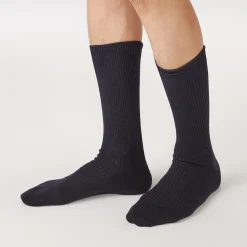 Muji Calcetines acanalados en ángulo recto para hombre