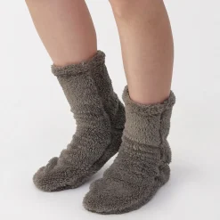 Muji Calcetines acogedores de forro polar de poliéster reciclado para mujer