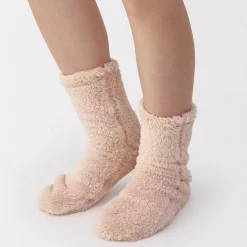 Muji Calcetines acogedores de forro polar de poliéster reciclado para mujer