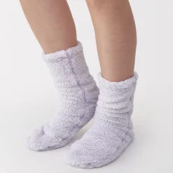 Muji Calcetines acogedores de forro polar de poliéster reciclado para mujer