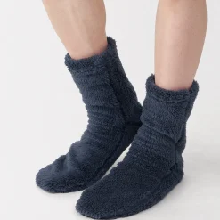 Clearance Muji Calcetines acogedores de forro polar de poliéster reciclado para hombre