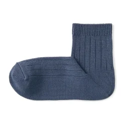 Best Muji Calcetines cortos con ribete elástico de ángulo recto para mujer Azul