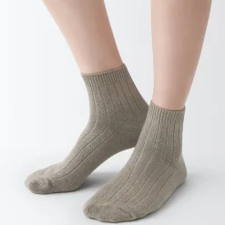 Clearance Muji Calcetines cortos con ribete elástico de ángulo recto para mujer