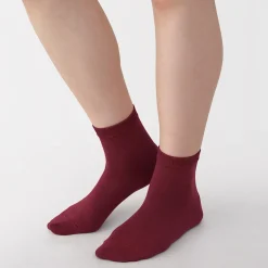 Best Muji Calcetines cortos de 3 capas con puño holgado y talón en ángulo recto (mujer)