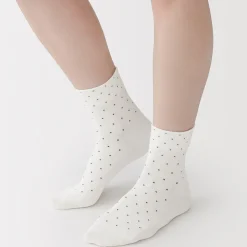 Best Muji Calcetines cortos de puntos con dobladillos cómodos para mujer