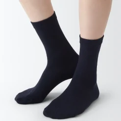 Discount Muji Calcetines de 3 capas con puño holgado y talón en ángulo recto para mujer