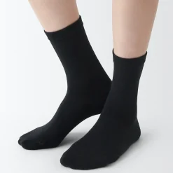 Discount Muji Calcetines de 3 capas con puño holgado y talón en ángulo recto para mujer