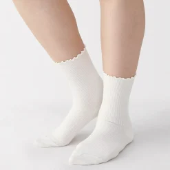 New Muji Calcetines de modal mezclado con ángulo recto y puño cómodo para mujer