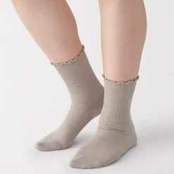 New Muji Calcetines de modal mezclado con ángulo recto y puño cómodo para mujer