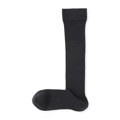Muji Calcetines largos acanalados con dobladillos cómodos para mujer