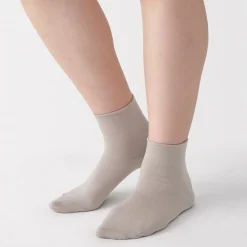 Outlet Muji Calcetines tobilleros de modal mezclado con ángulo recto y puño cómodo para mujer