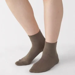 Outlet Muji Calcetines tobilleros de modal mezclado con ángulo recto y puño cómodo para mujer