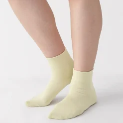 Outlet Muji Calcetines tobilleros de modal mezclado con ángulo recto y puño cómodo para mujer