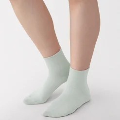 Outlet Muji Calcetines tobilleros de modal mezclado con ángulo recto y puño cómodo para mujer