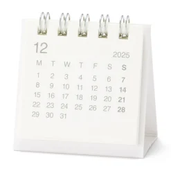 New Muji Calendario de sobremesa de papel bagazo de 2026 - Mini Blanco