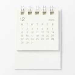 New Muji Calendario de sobremesa de papel bagazo de 2026 - Mini Blanco