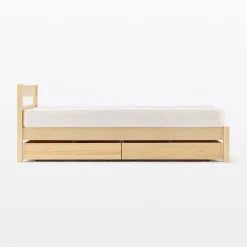 Outlet Muji Cama doble de madera de pino