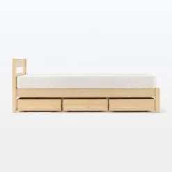Outlet Muji Cama doble grande de madera de pino