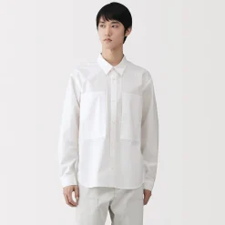 Clearance Muji Camisa con bolsillo de algodón orgánico para hombre