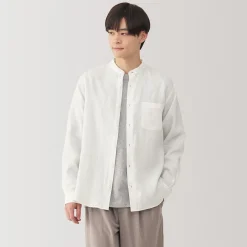 Discount Muji Camisa con cuello mao de lino lavado para hombre