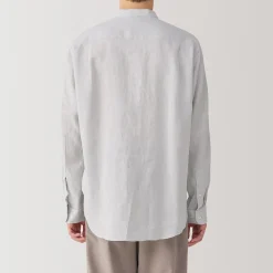 Discount Muji Camisa con cuello mao de lino lavado para hombre