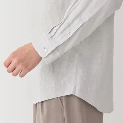 Discount Muji Camisa con cuello mao de lino lavado para hombre