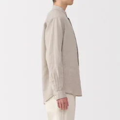 Discount Muji Camisa con cuello mao de lino lavado para hombre