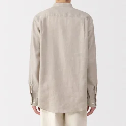 Discount Muji Camisa con cuello mao de lino lavado para hombre