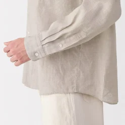 Discount Muji Camisa con cuello mao de lino lavado para hombre