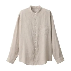 Discount Muji Camisa con cuello mao de lino lavado para hombre