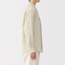 Discount Muji Camisa con cuello mao de lino lavado para hombre