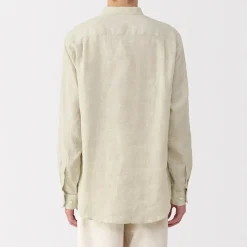 Discount Muji Camisa con cuello mao de lino lavado para hombre