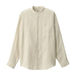 Discount Muji Camisa con cuello mao de lino lavado para hombre
