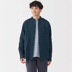 Discount Muji Camisa con cuello mao de lino lavado para hombre