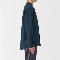 Discount Muji Camisa con cuello mao de lino lavado para hombre