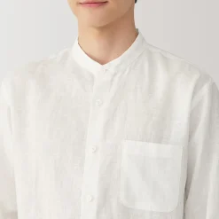 Discount Muji Camisa con cuello mao de lino lavado para hombre