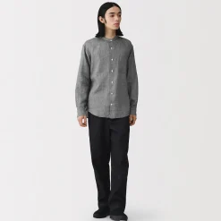 Discount Muji Camisa con cuello mao de lino lavado para hombre