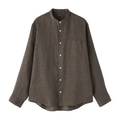 Discount Muji Camisa con cuello mao de lino lavado para hombre
