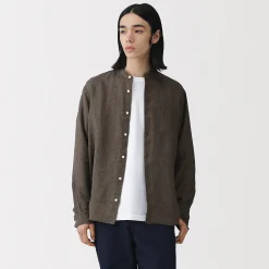 Discount Muji Camisa con cuello mao de lino lavado para hombre
