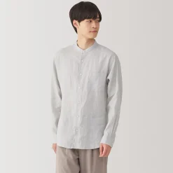 Discount Muji Camisa con cuello mao de lino lavado para hombre
