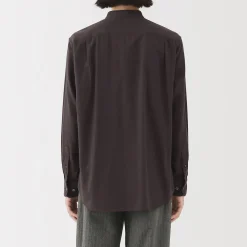 Outlet Muji Camisa con cuello mao de franela para hombre