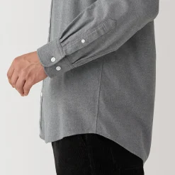 Outlet Muji Camisa con cuello mao de franela para hombre