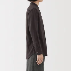 Outlet Muji Camisa con cuello mao de franela para hombre