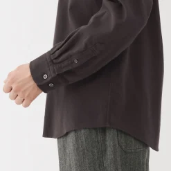 Outlet Muji Camisa con cuello mao de franela para hombre