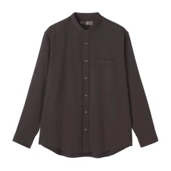 Outlet Muji Camisa con cuello mao de franela para hombre