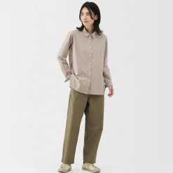 New Muji Camisa de algodón lavado fino para mujer